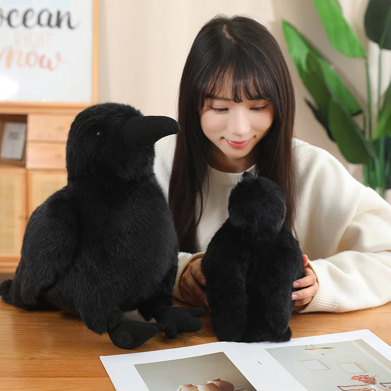 Raven the Chubby Simulation Black Crow Bird Plushie