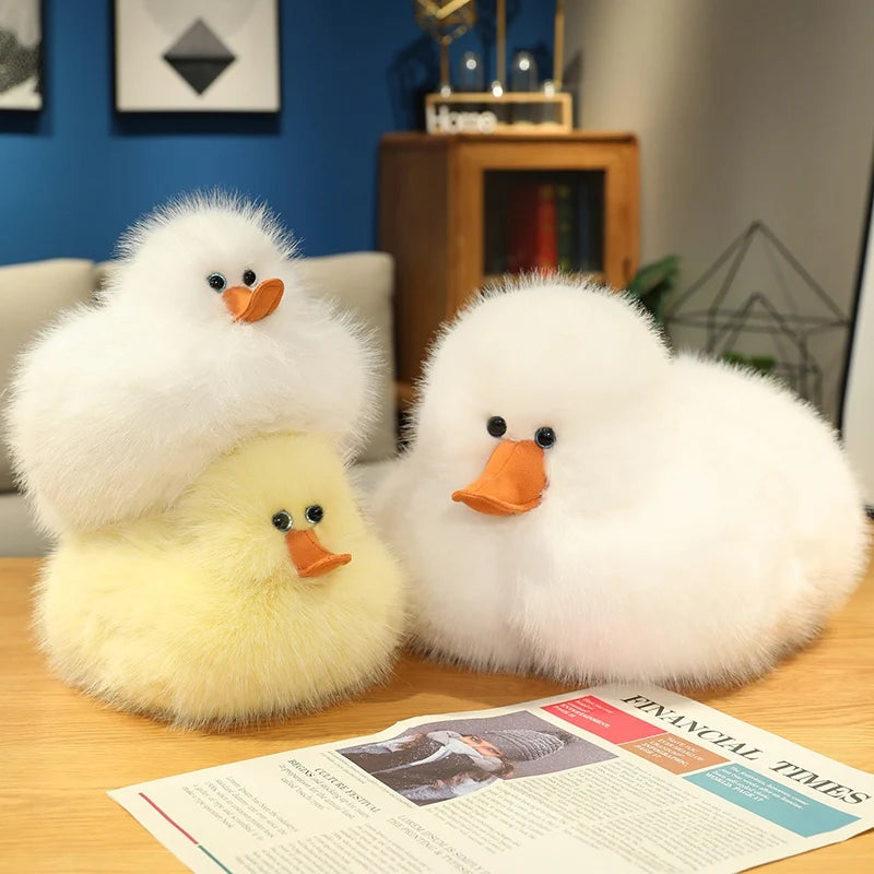 Puddles the Fluffy Kawaii White Yellow Farm Duck Snuggle Plushie