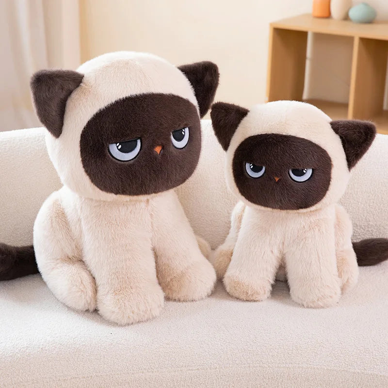 Sitting Siamese Cat Plush Cushion
