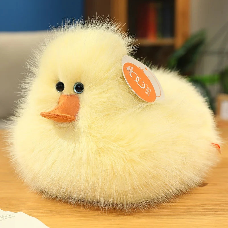 Puddles the Fluffy Kawaii White Yellow Farm Duck Snuggle Plushie