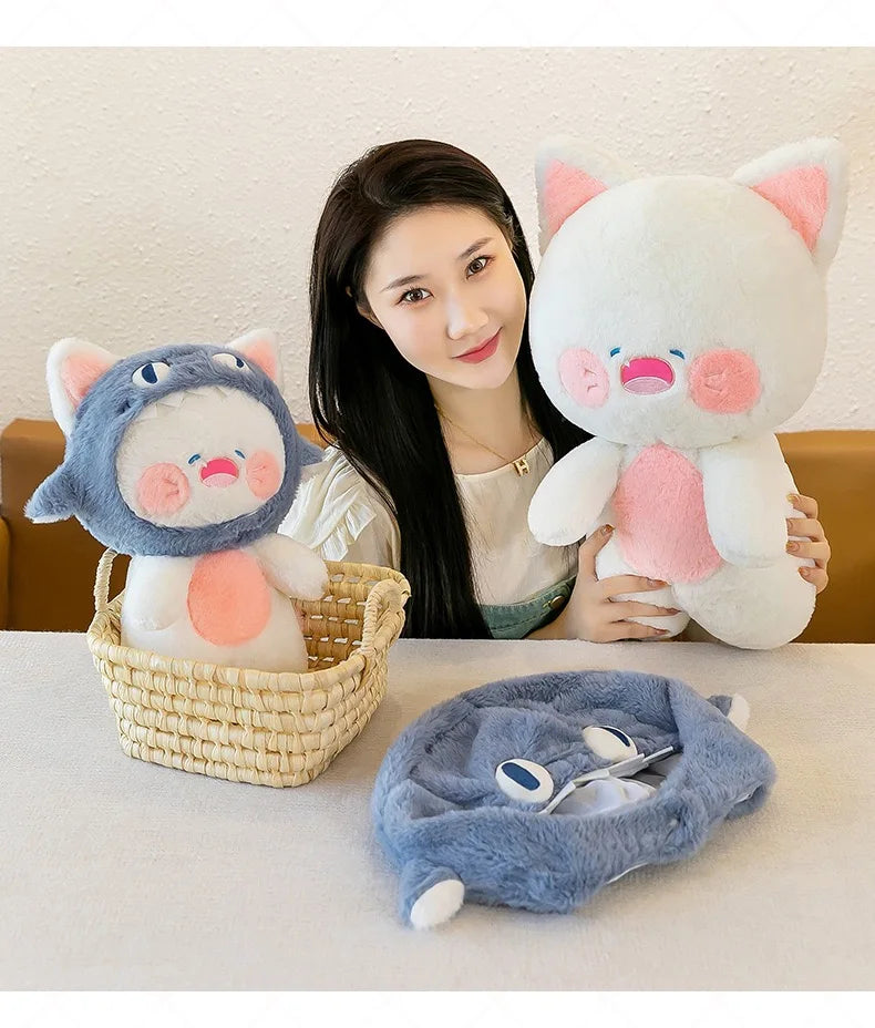Sharky the Removable Hat Hooded Shark Cat Cosplay Plushie