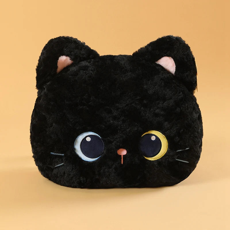 Callie the Kawaii Calico Black Cat Snuggle Throw Pillow