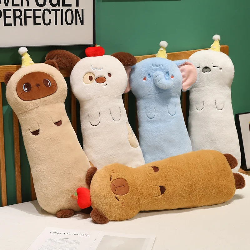 Long Body Snuggle Cat Seal Plush Pillow