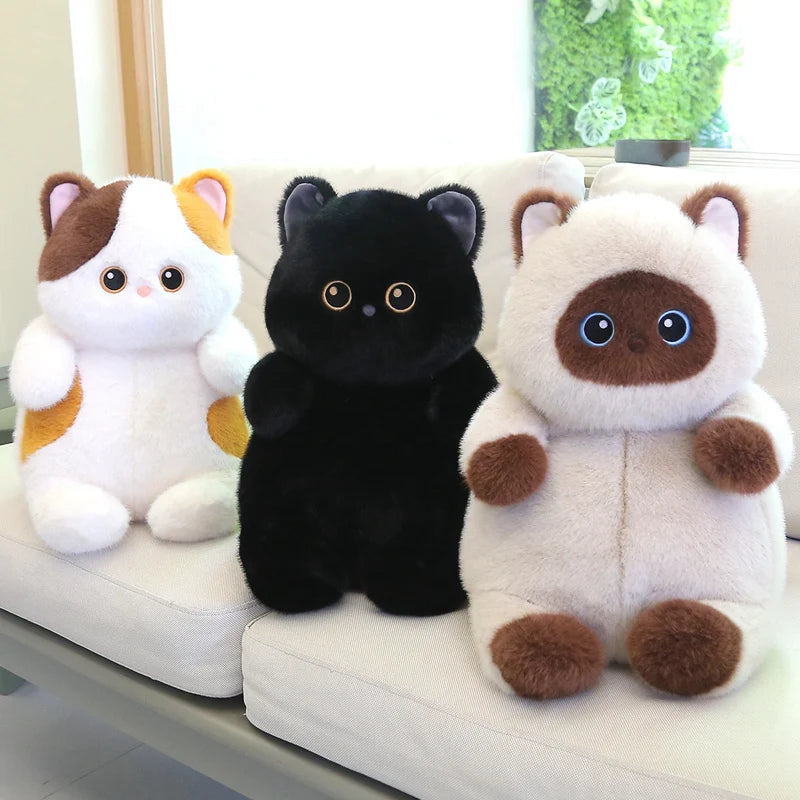 Callie the Kawaii Calico Siamese Black Cat Plush