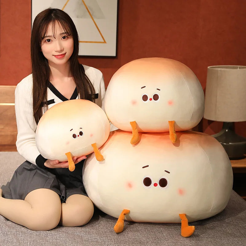 Steamy the Kawaii Stuffed Bun Bread Cartoon Plush Pillow