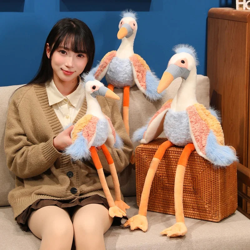 Regal Long-Legged Crowned Crane Plushie