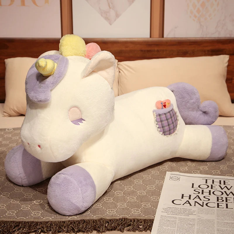 Dreamy Lying Unicorn Horse Soft Plush Pillow