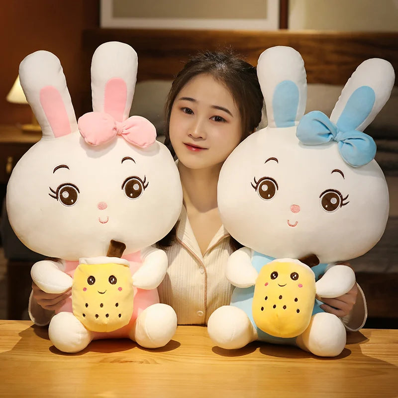 Boba the Bubble Tea Rabbit Bun Milk Tea Plush Pillow