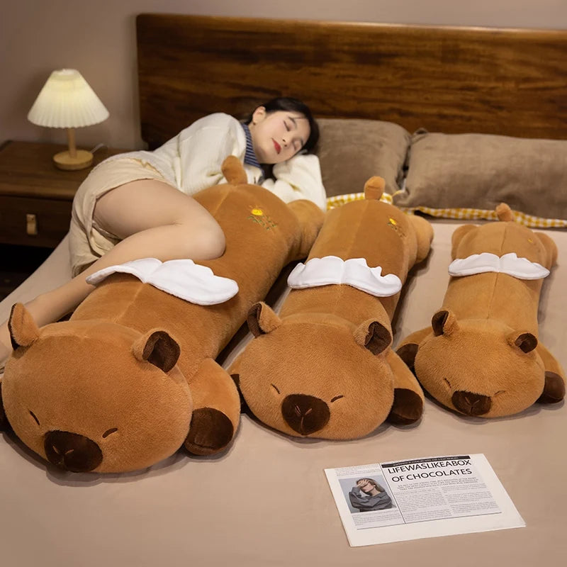 Capy the Dreamy Winged Kawaii Capybara Long Plush Pillow