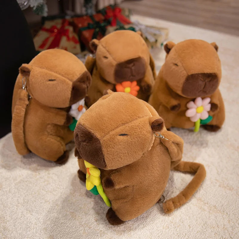 Capy the Bow Fries Burger Flower Capybara Backpack Plush
