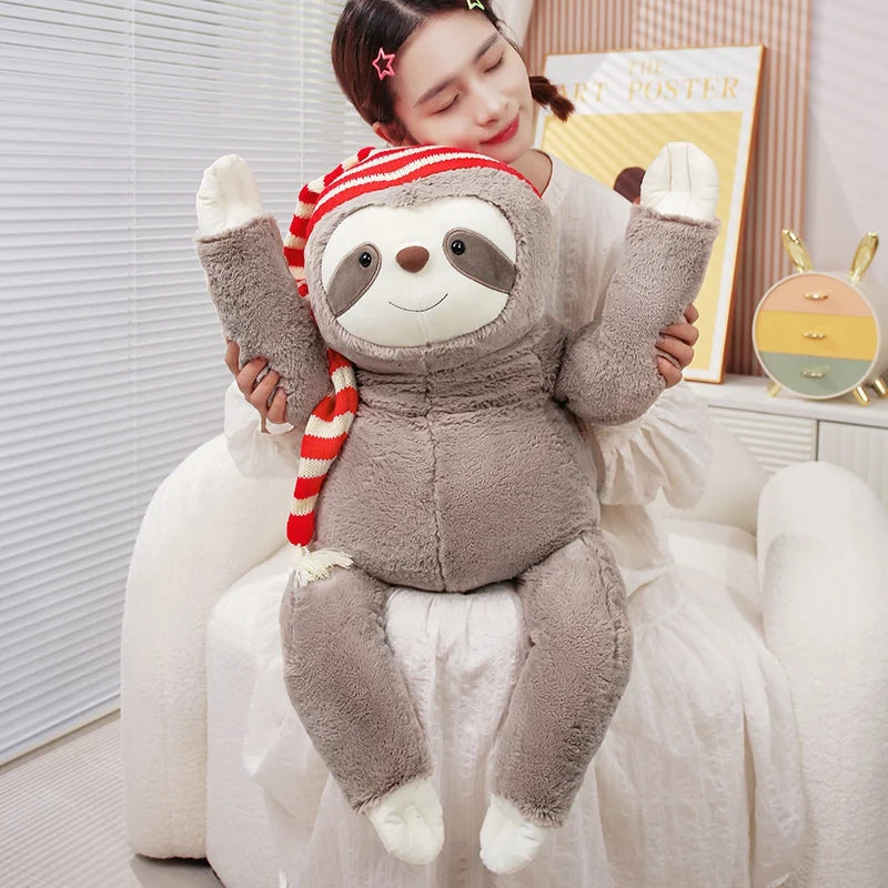 Lazy the Kawaii Sloth with Hat Snuggle Plush