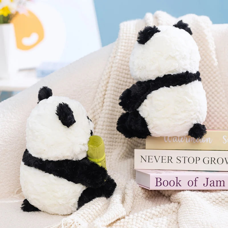 Bamboo the Kawaii Panda with Rose Heart Plush Pillow