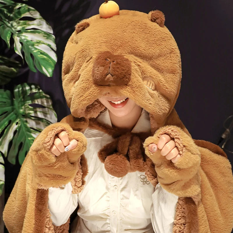 Capy the Kawaii Black Cloak Capybara Blanket Plush