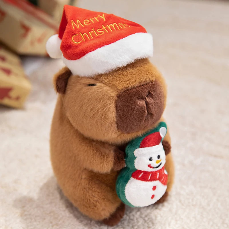 Capy the Santa Hat Christmas Tree Capybara Snuggle Plushie