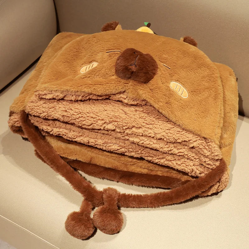 Capy the Kawaii Black Cloak Capybara Blanket Plush