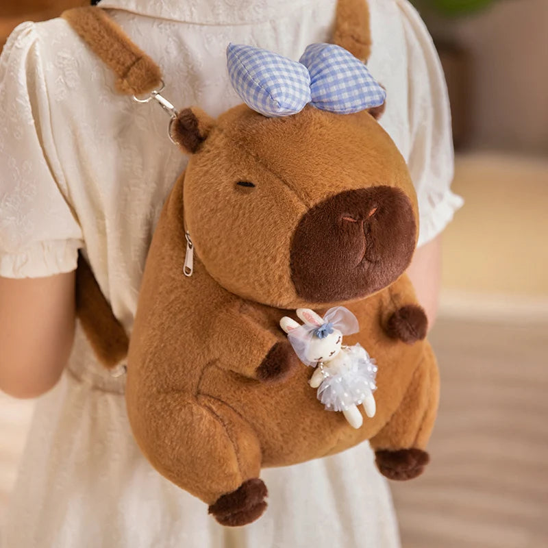 Capy the Bow Fries Burger Flower Capybara Backpack Plush