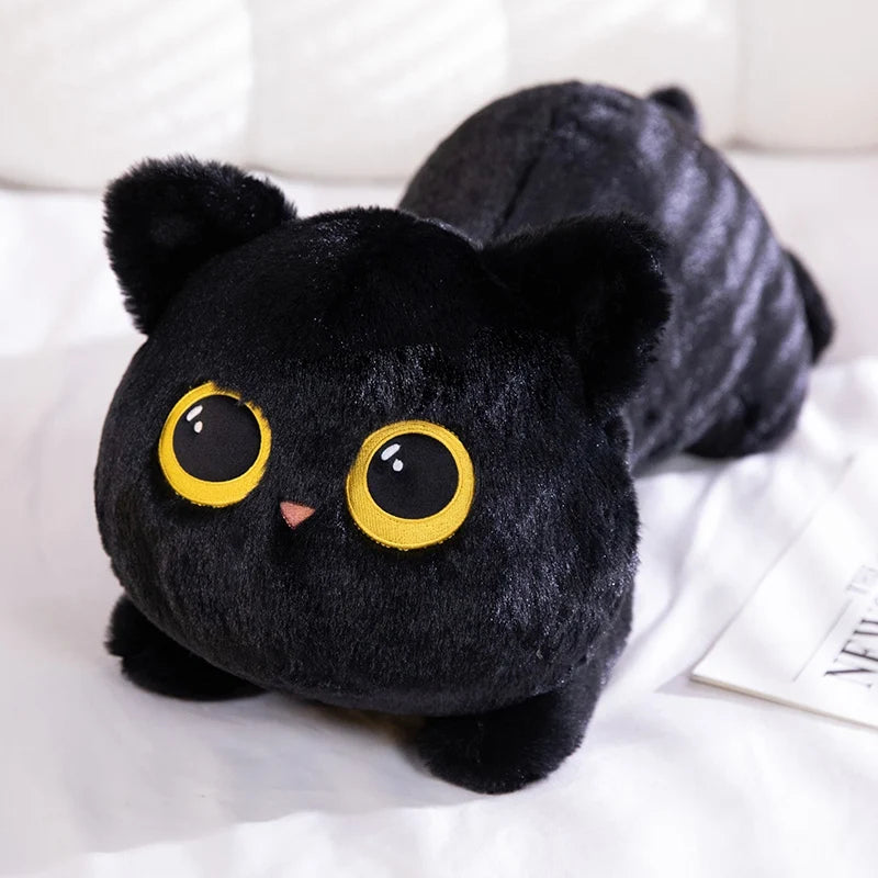 Cozy Lying Black Cat Snuggle Pillow