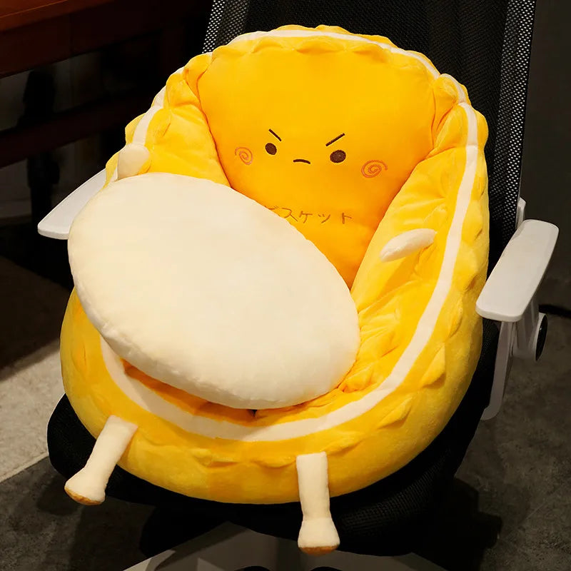 Goldie the Kawaii Yellow Cookie Seat Plush Cushion