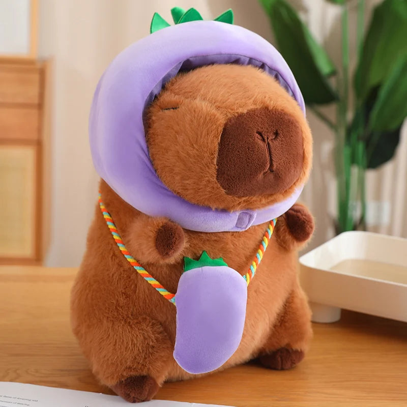 Capy the Veggie Hat Carrot Pumpkin Capybara Plushie