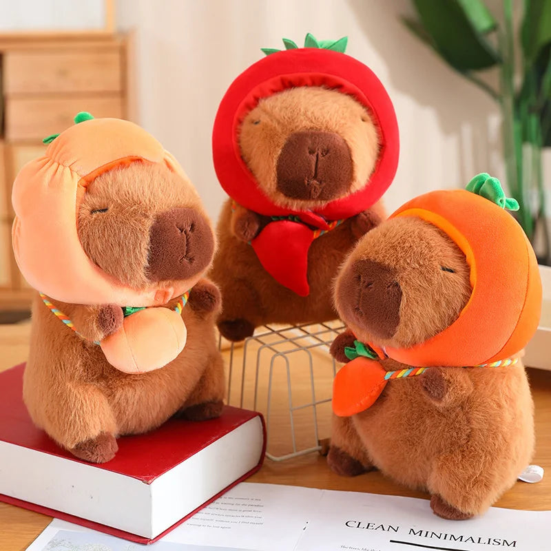 Capy the Veggie Hat Carrot Pumpkin Capybara Plushie