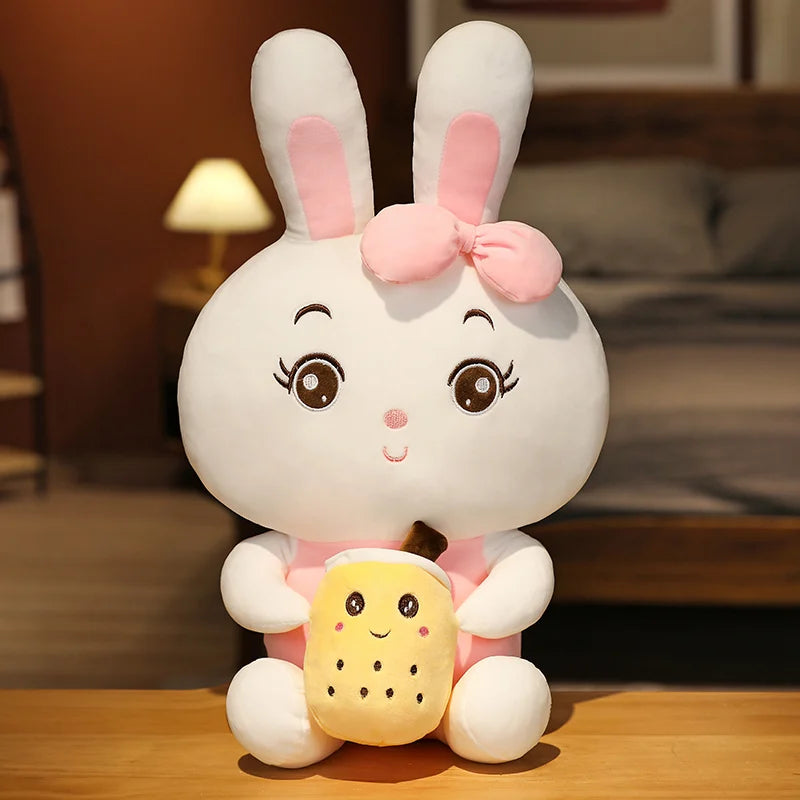 Boba the Bubble Tea Rabbit Bun Milk Tea Plush Pillow