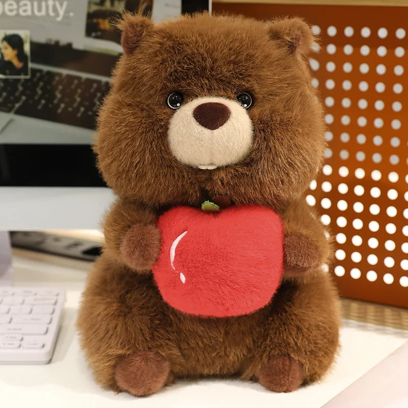 Corny the Corn-Clutching Kawaii Groundhog Plushie