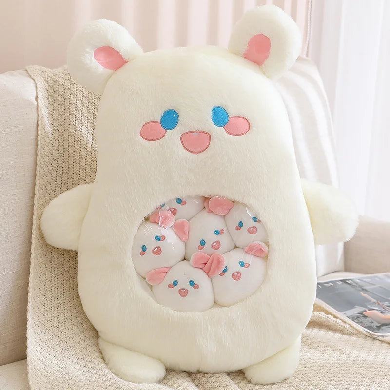Kawaii Mini Koala Bunny Dino Snuggle Plushie Bag Set