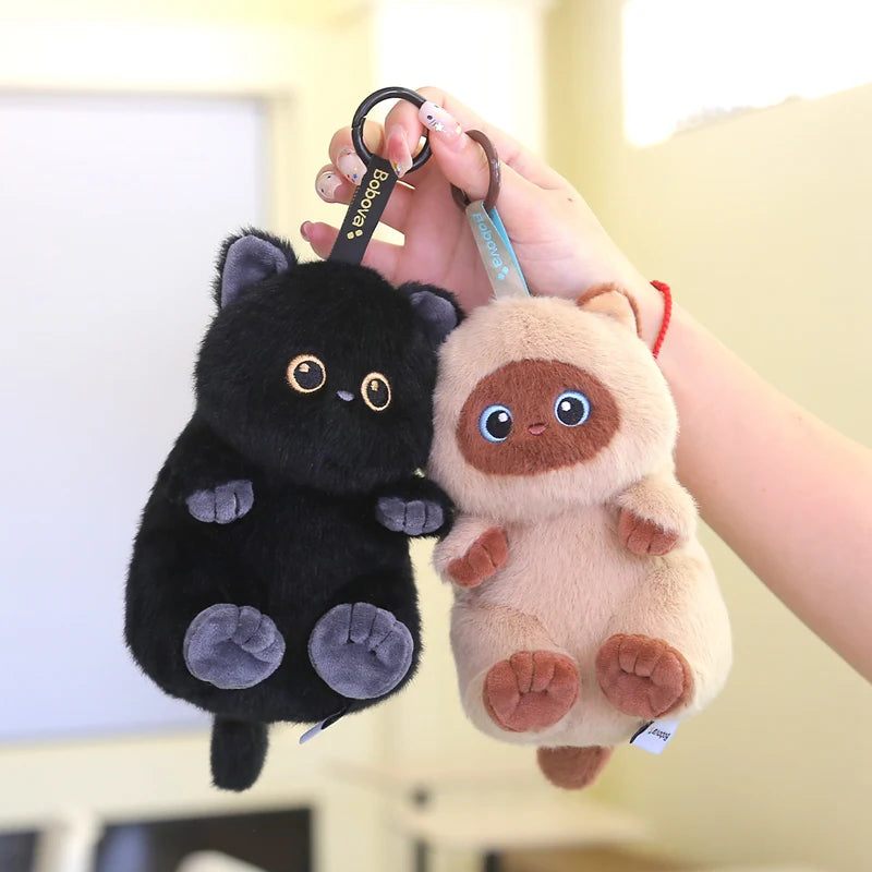 Callie the Kawaii Calico Siamese Black Cat Plush
