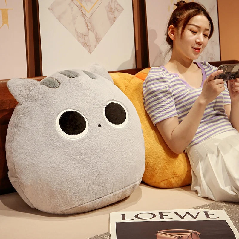 Shadow the Round Black Cat Kawaii Nap Plush Pillow