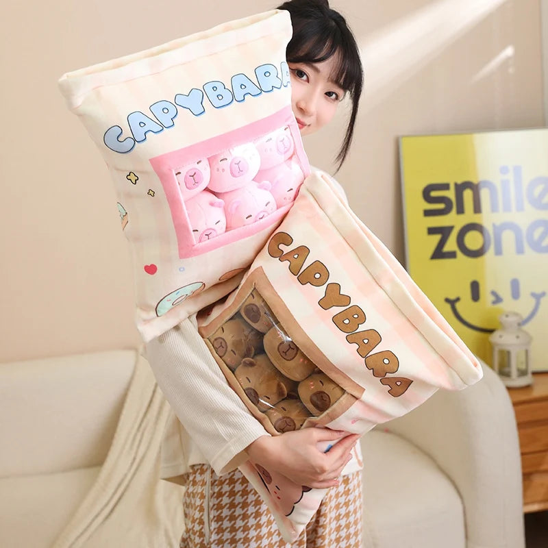 Capy the Squishy Six-Ball Kawaii Capybara Snack Bag Plush
