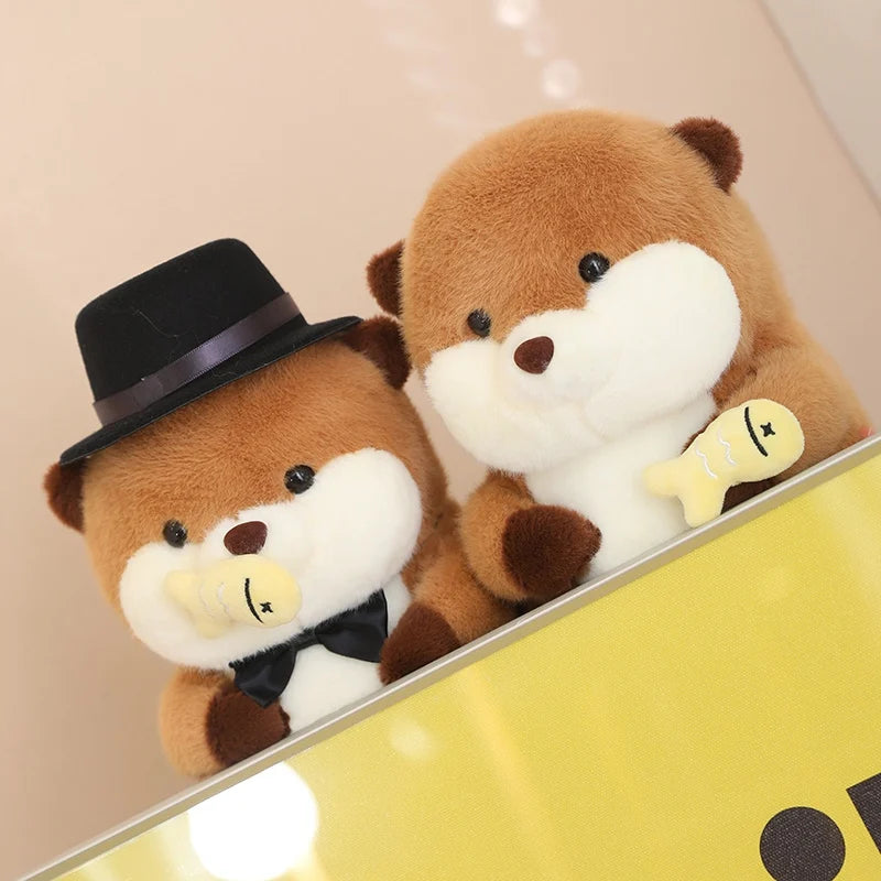 Ottie the Kawaii Lifelike Otter with Fish Plushie