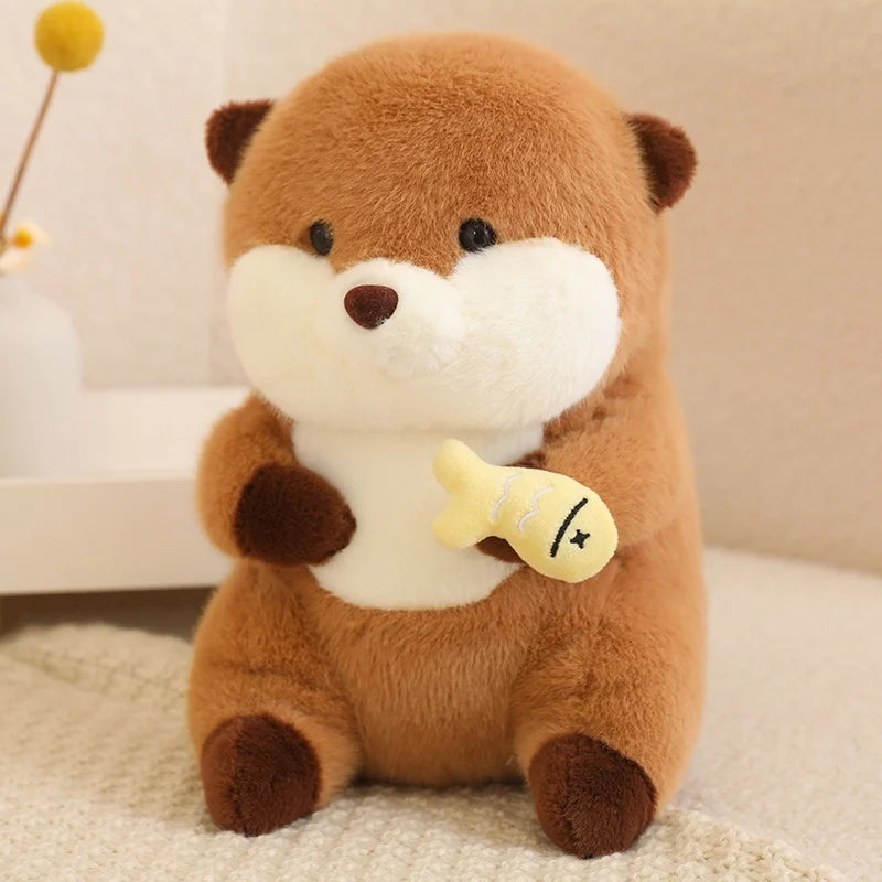 Ottie the Kawaii Lifelike Otter with Fish Plushie
