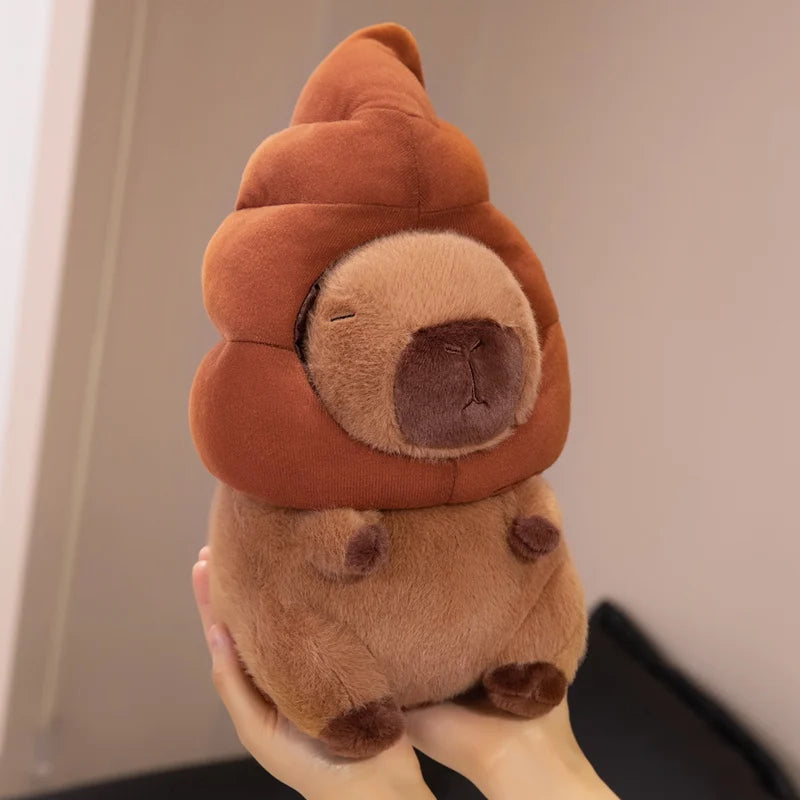 Capy the Cheeky Poop Hat Kawaii Capybara Plushie