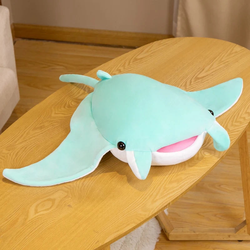 Glide the Lifelike Mobula Ray Sea Animal Plush Pillow