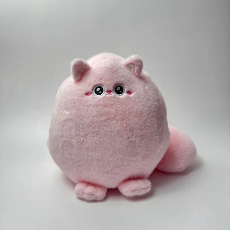 Pudgy White & Black Kitty Snuggle Plush