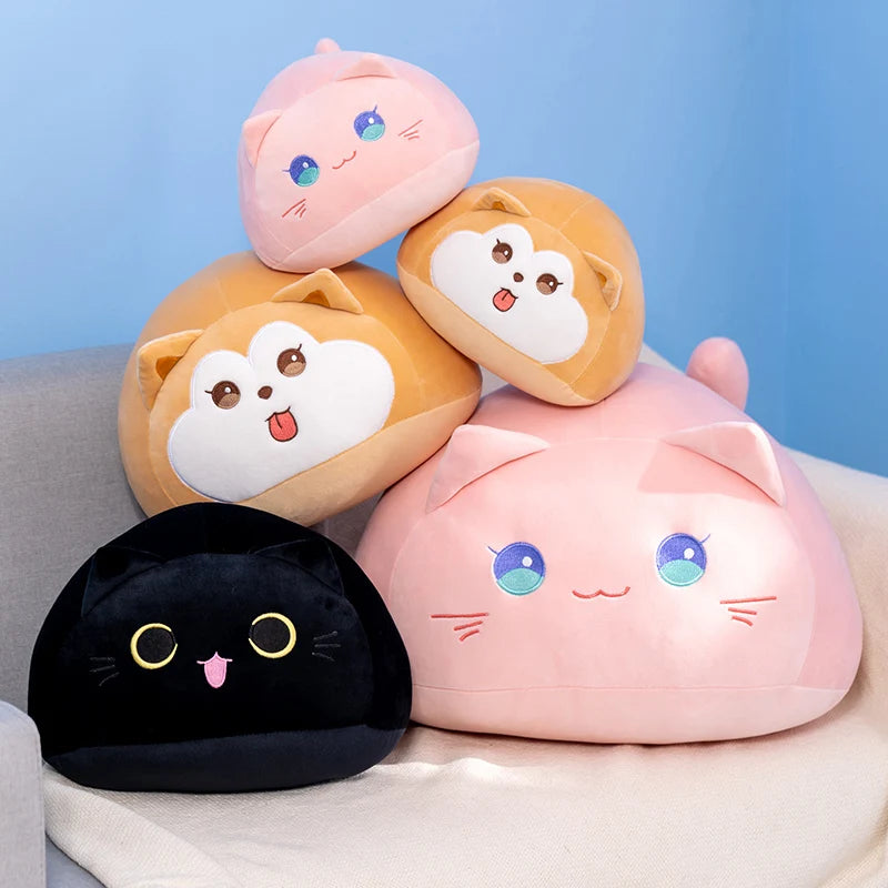 Shadow the Round Ball Black Cat Shiba Inu Plush Pillow