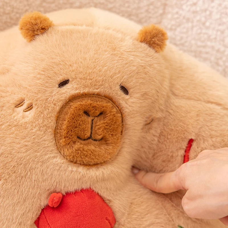 Gingerbread the Festive Kawaii Capybara Plush Pillow