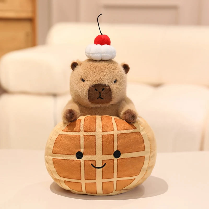 Croissant Cosplay Kawaii Capybara Snuggle Plushie