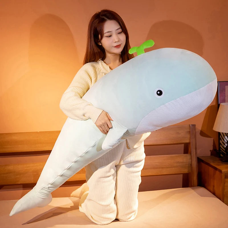 Moby the Kawaii Giant Soft Blue Whale Snuggle Plush