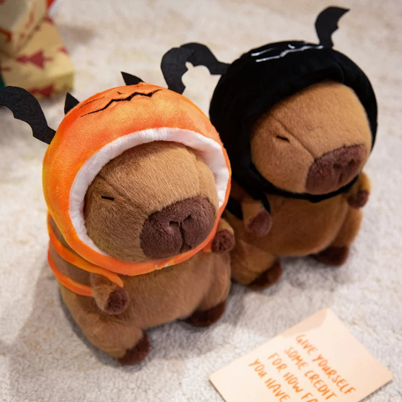 Capy the Pumpkin Hat Bat Halloween Capybara Plushie