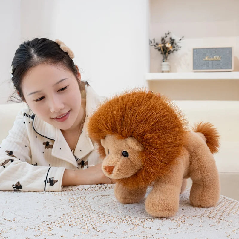 Roary the Furry Sitting Lion Plush Pillow