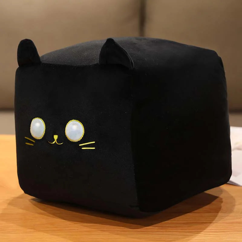 Shadow the Kawaii Square Black Cat Nap Pillow