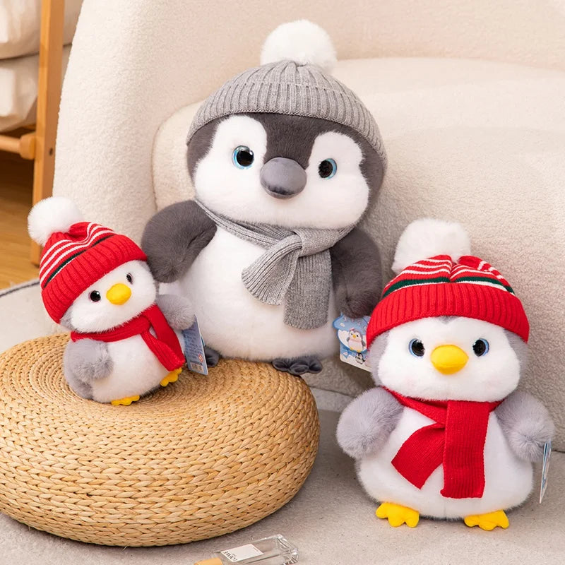 Cozy Scarf & Hat Kawaii Penguin Couple Plushies