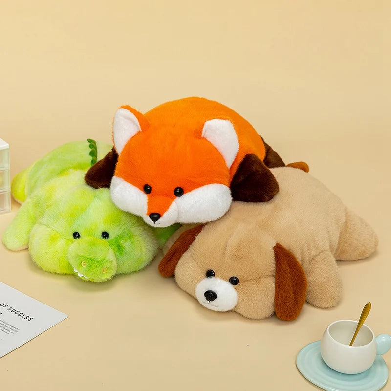 Fluffy Dino Red Panda Koala Fox Stuffed Plushie Set
