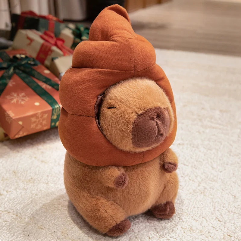 Capy the Cheeky Poop Hat Kawaii Capybara Plushie