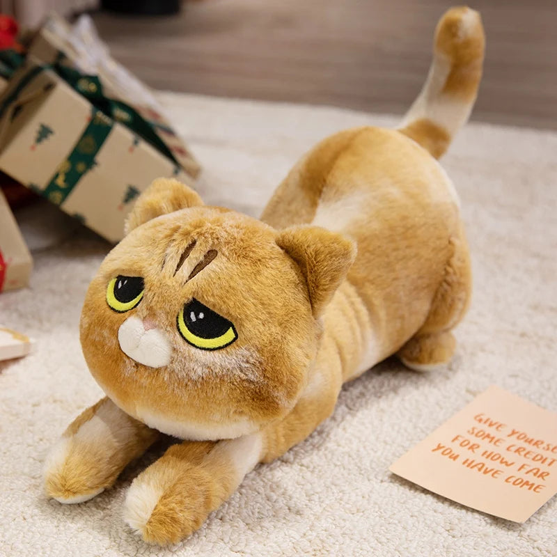 Lazy the Chonky Lying Cat Sleeping Plush Pillow