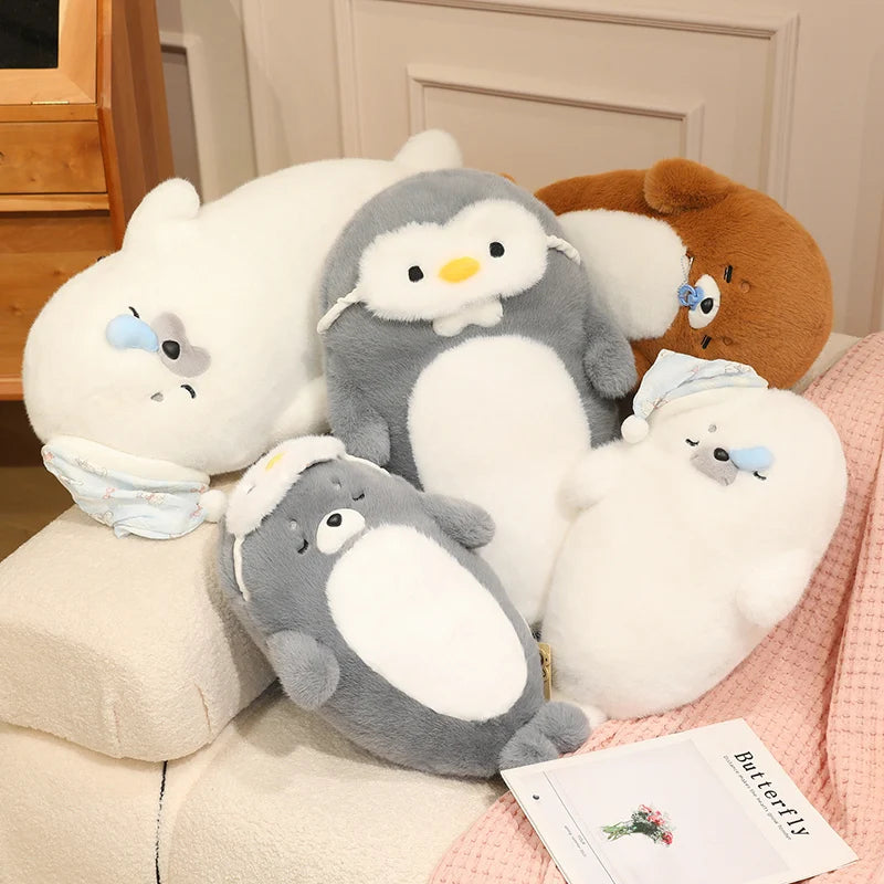 Snowy the Lifelike Cuddly Seal Sea Otter Plush Pillow