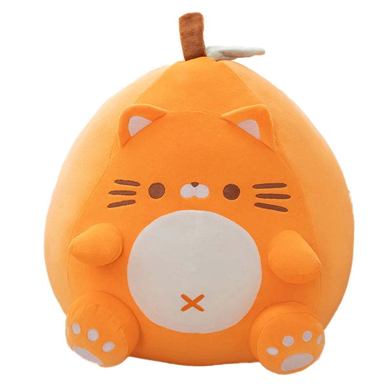 Donut the Chubby Orange Cat Kawaii Fruit Plush Pillow