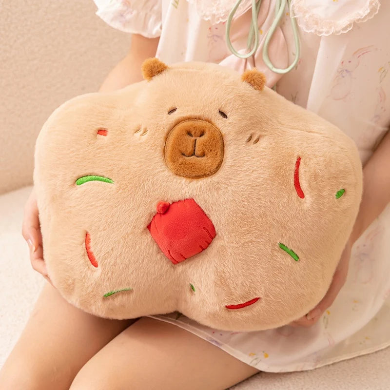 Gingerbread the Festive Kawaii Capybara Plush Pillow