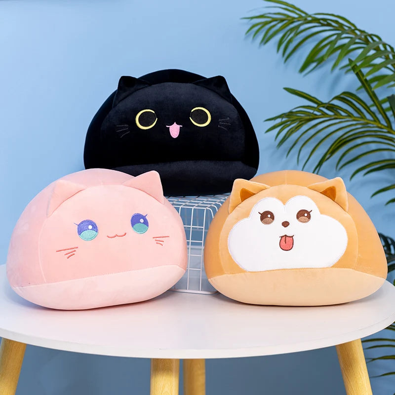 Shadow the Round Ball Black Cat Shiba Inu Plush Pillow